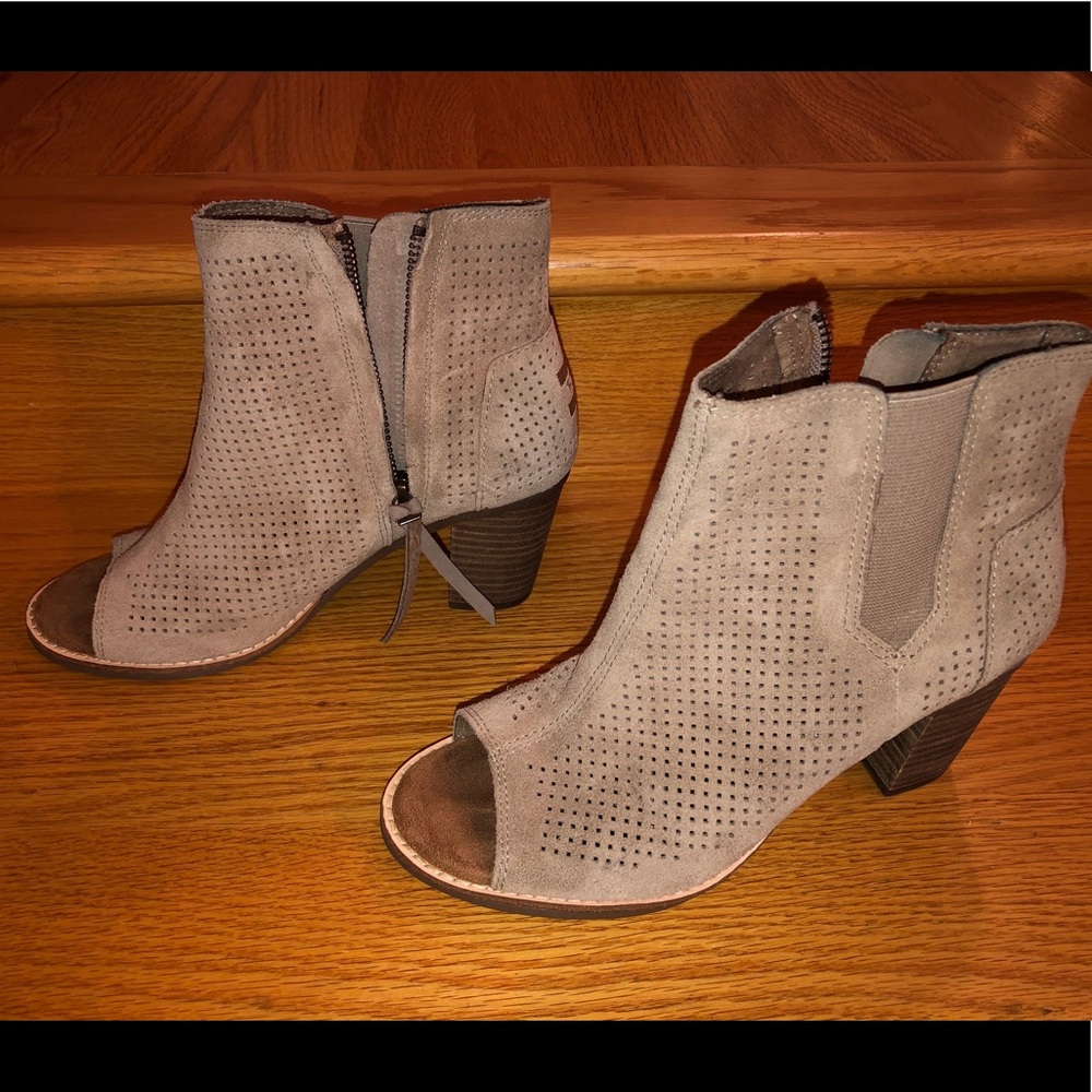Brown/Taupe TOMS Majorca Peeptoe